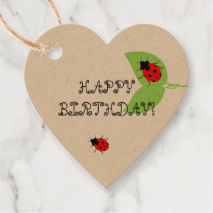 Cute Ladybug Birthday Favour Gift Tags