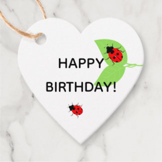 Cute Ladybug Birthday Favour Gift Tags