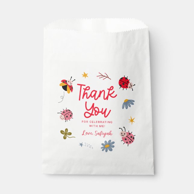 Cute Ladybug Birthday Party Favour Bags (Front)