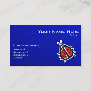 Cute Ladybug; Blue Business Card