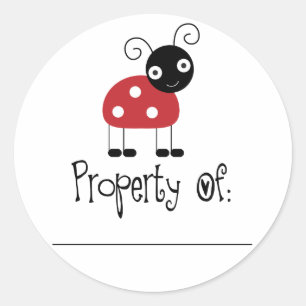Cute Ladybug Bookplate Stickers