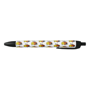 Cute Ladybug Cartoon for Kids and Nature Lovers Black Ink Pen