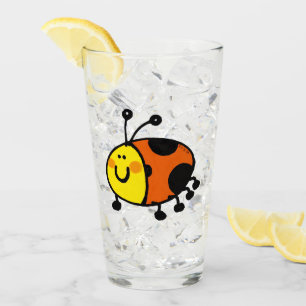 Cute Ladybug Cartoon for Kids and Nature Lovers Glass