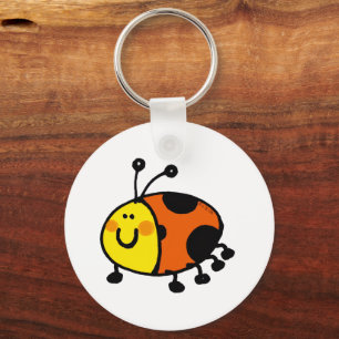 Cute Ladybug Cartoon for Kids and Nature Lovers Key Ring