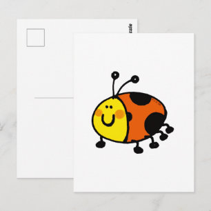 Cute Ladybug Cartoon Postcard