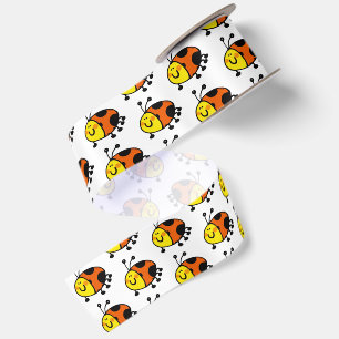 Cute Ladybug Cartoon Satin Ribbon