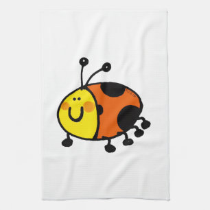 Cute Ladybug Cartoon Tea Towel
