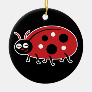 Cute Ladybug Ceramic Tree Decoration