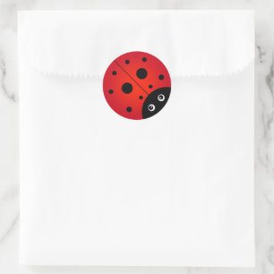 Cute Ladybug Classic Round Sticker