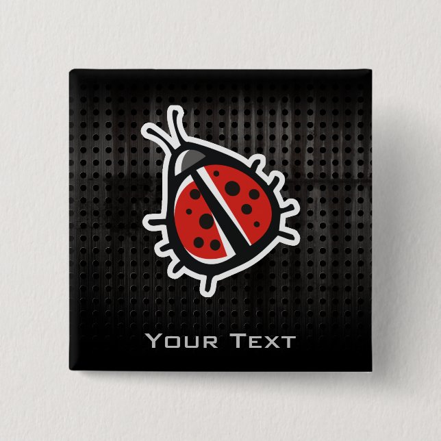 Cute Ladybug; Cool 15 Cm Square Badge (Front)