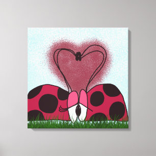 Cute Ladybug Couple  Canvas Print