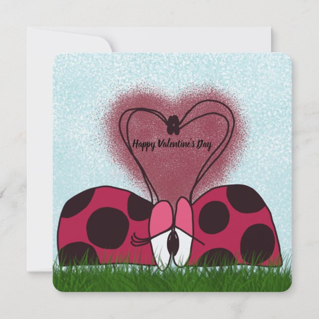 Cute Ladybug Couple  Holiday Card (Front)