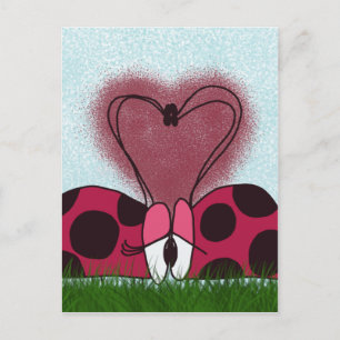 Cute Ladybug Couple Postcard