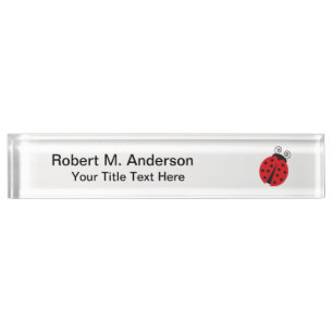 Cute Ladybug Drawing Nameplate