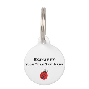 Cute Ladybug Drawing Pet Tag