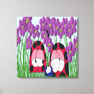 Cute Ladybug Family Illustration Canvas Print