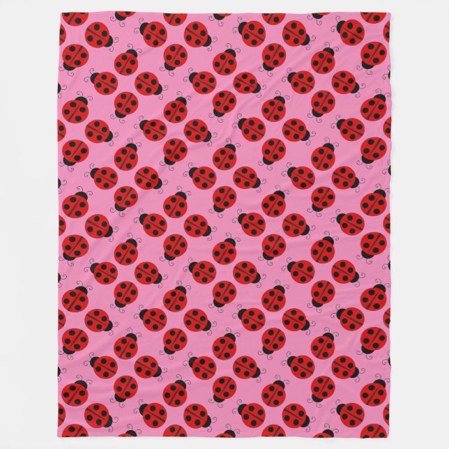 Cute Ladybug Fleece Blanket (Front)