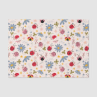 Cute Ladybug Floral Pattern