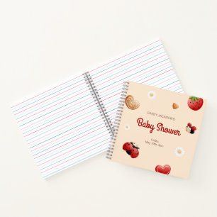 Cute Ladybug Flowers Baby Shower Guest Book