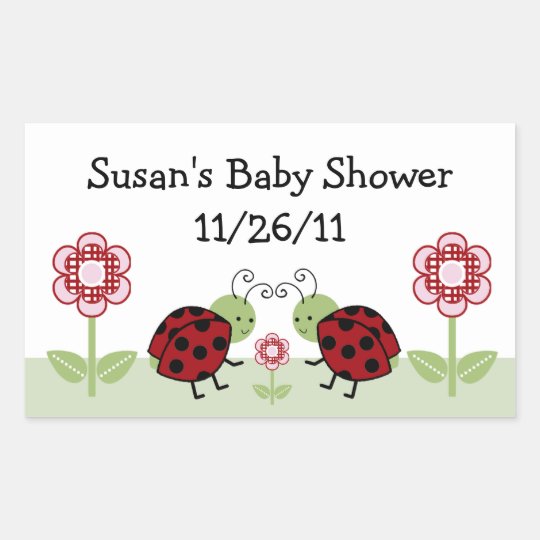 Cute Ladybug & Flowers Stickers/Envelope Seals