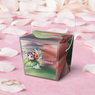 Cute Ladybug Girl Baby Shower Favour Box