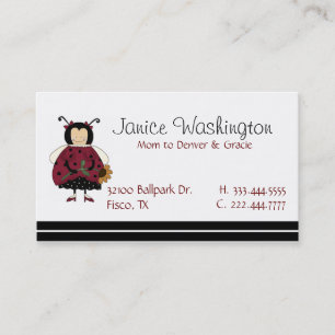 Cute Ladybug Girl Mummy Card