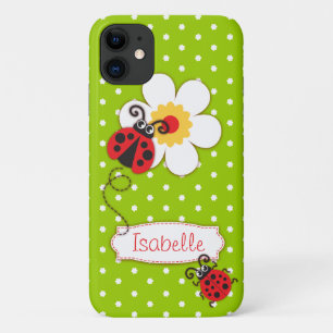Cute ladybug girls name green red iphone 5 case