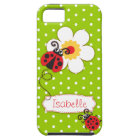 Cute ladybug girls name green red iphone 5 case