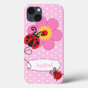 Cute ladybug girls name pink iPhone 13 case