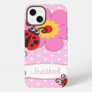 Cute ladybug girls name pink iPhone 13 case