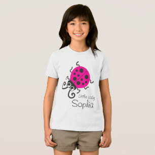 Cute ladybug girls name pink white t-shirt Tri-Blend shirt