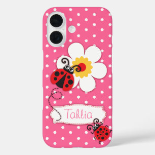 Cute ladybug girls name purple iphone case