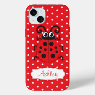 Cute ladybug girls name red iPhone 15 mini case