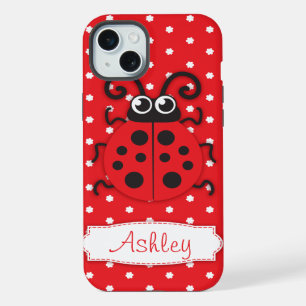 Cute ladybug girls name red iPhone 15 plus case