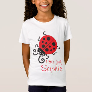Cute ladybug girls name red white t-shirt