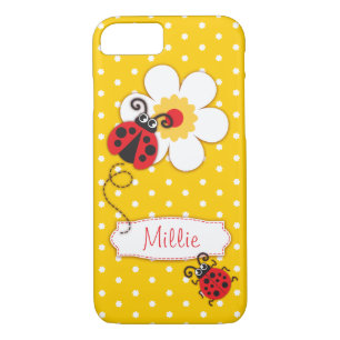 Cute ladybug girls name yellow iPhone 7 case