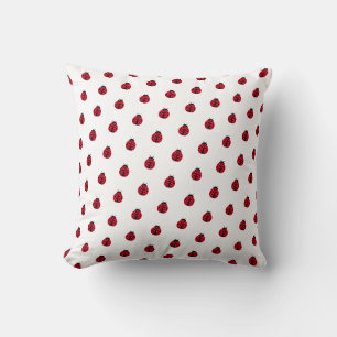 cute ladybug graphic pattern throw pillow