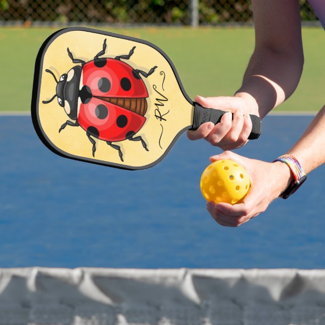 Cute Ladybug graphic with initials  Pickleball Paddle (Insitu)