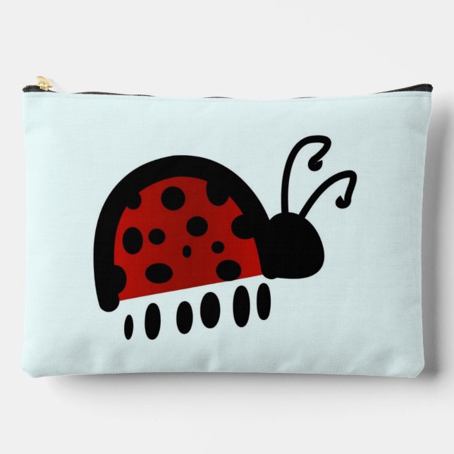 Cute Ladybug Illustration Accessory Pouch (Front)