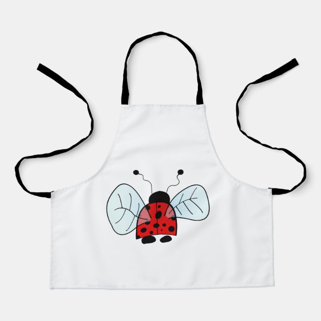 Cute Ladybug Illustration Apron (Front)