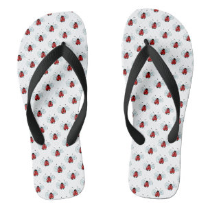 Cute Ladybug Illustration Flip Flops