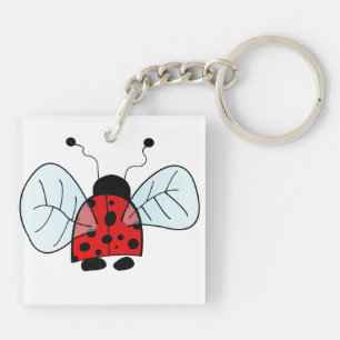 Cute Ladybug Illustration Key Ring