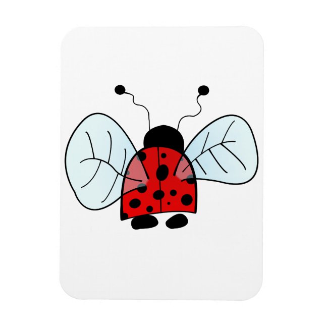 Cute Ladybug Illustration Magnet (Vertical)