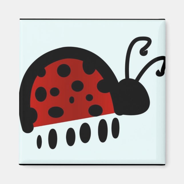 Cute Ladybug Illustration Magnet (Front)