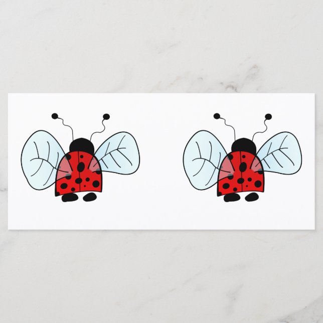 Cute Ladybug Illustration Menu (Front)