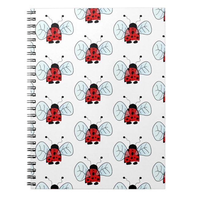 Cute Ladybug Illustration Notebook (Front)