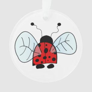 Cute Ladybug Illustration Ornament