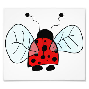 Cute Ladybug Illustration Photo Print