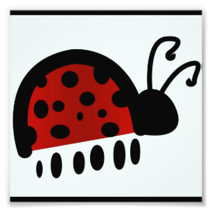 Cute Ladybug Illustration Photo Print