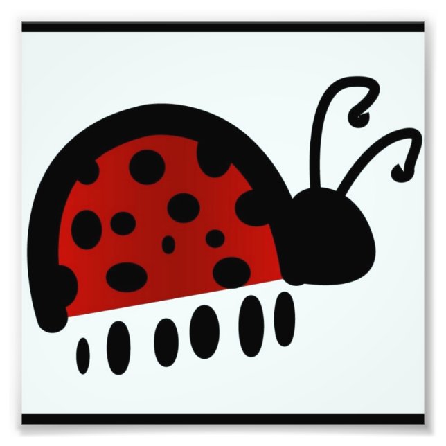 Cute Ladybug Illustration Photo Print (Front)